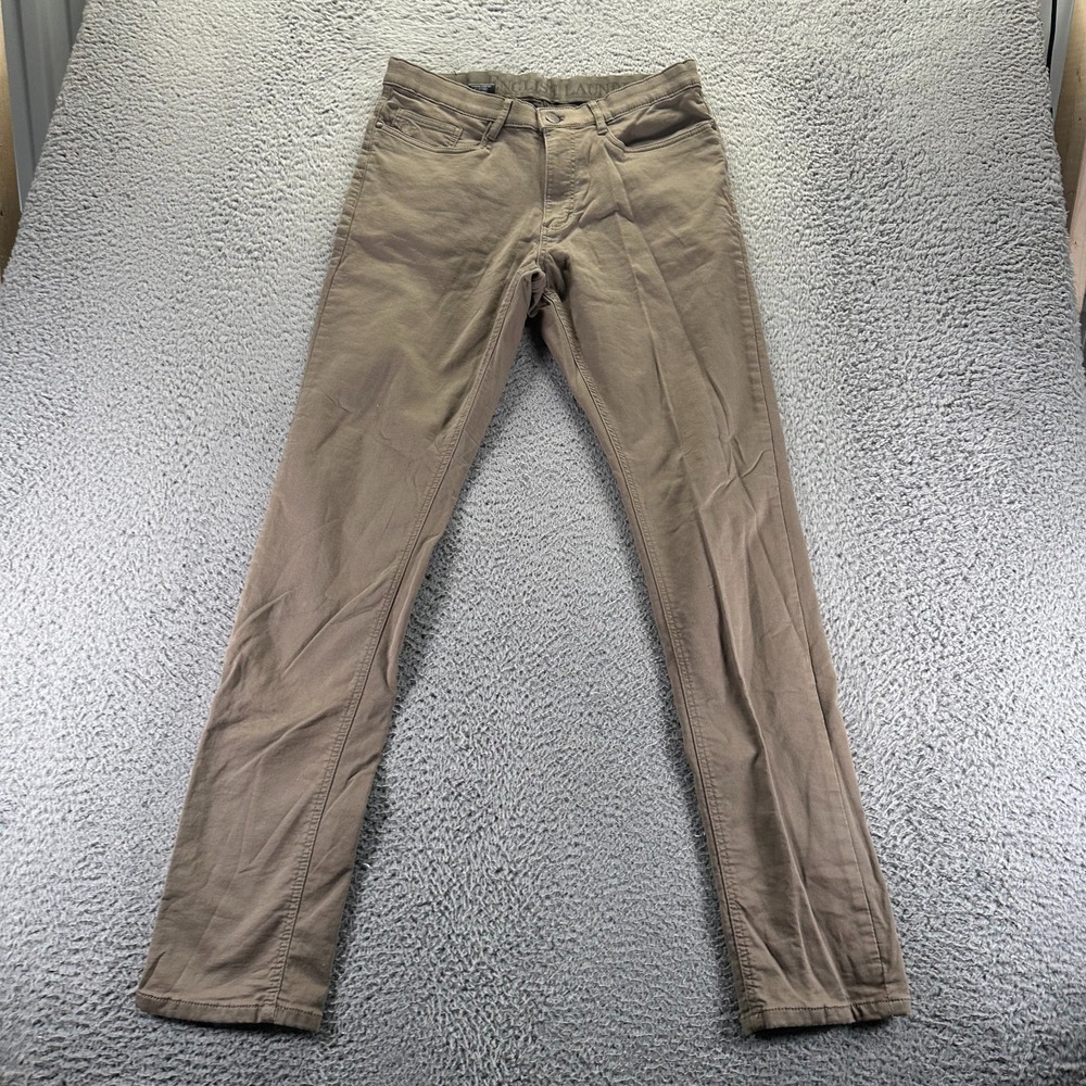 English Laundry Pant Mens 32x34 Brown Cotton Chino Preppy Career Office Stretch